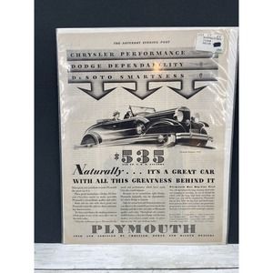 Vintage Plymouth Chrysler Dodge Desoto Performance Print Ad Saturday Eve Post